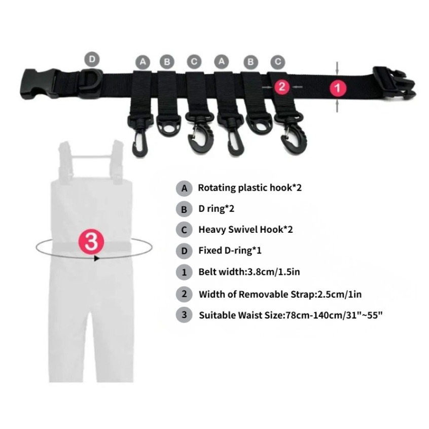 1Pcs Adjustable Wading Belts F - Fishing Equipment Hanger 评论和价格