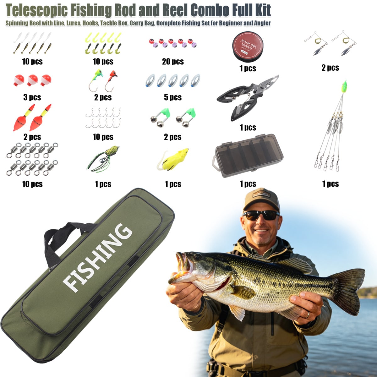 86-Piece Telescopic Fishing Ro - Fishing Equipment Online 评论和价格